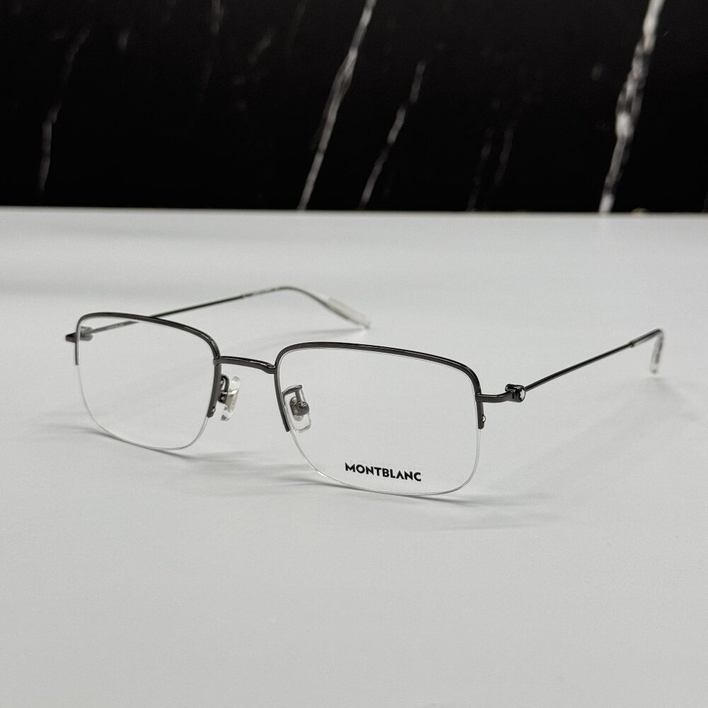 NEW MONTBLANC EYEGLASSES SILVER MEN EYEWEAR MONTBLANC MB0084OK 004
